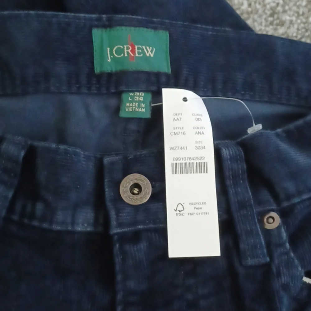 New J. Crew 770 Straight-Fit Five-Pocket Pant in Stretch Corduroy Navy 30/34